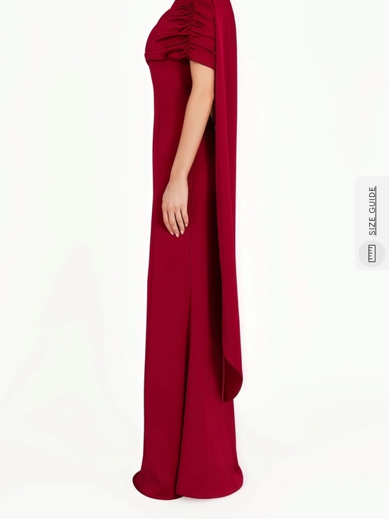 Miss Rosier Dresses & Skirts - Elegant Draped Wine Red Evening Gown